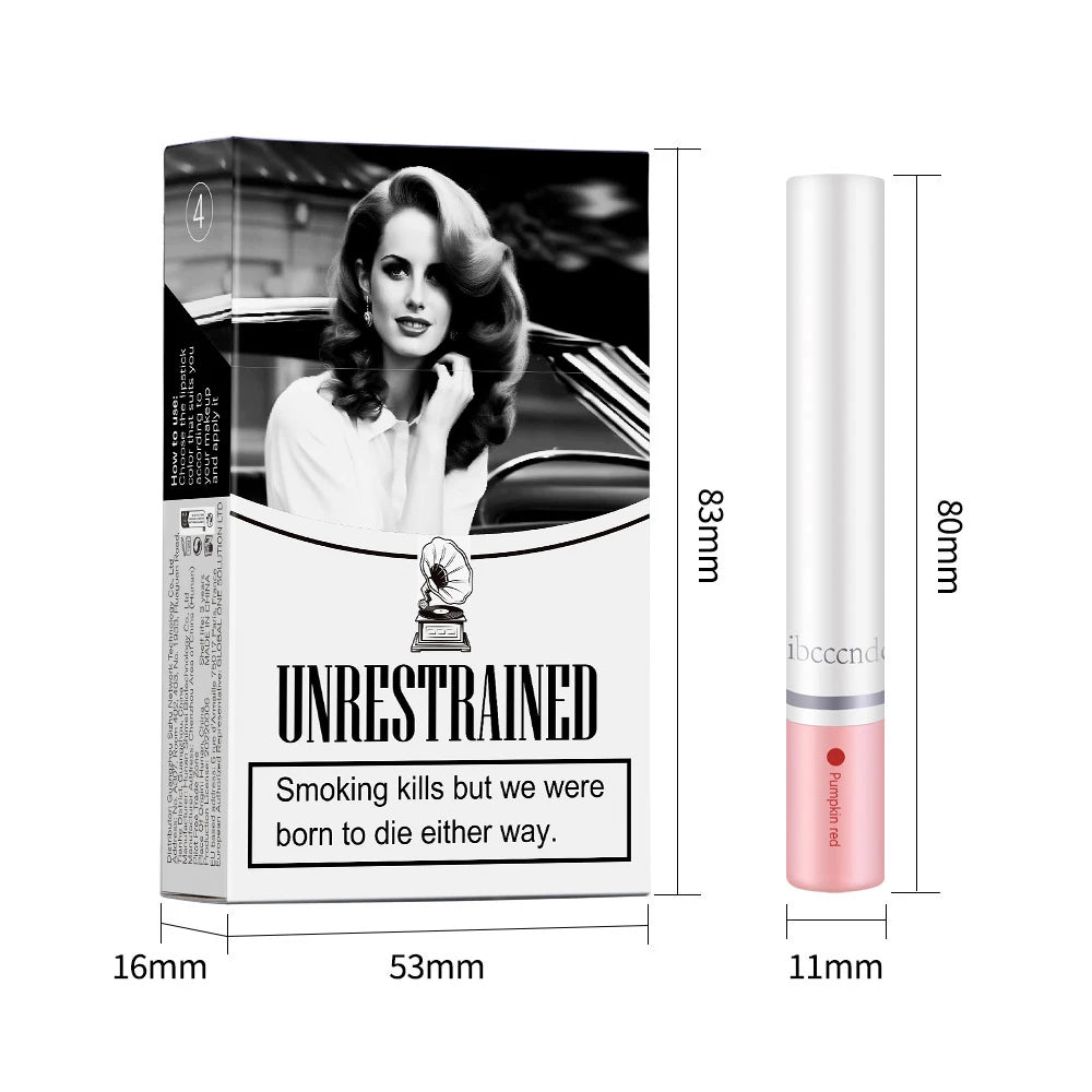 4Colors/set Cigarette Lip Gloss Set Velvet Matte Waterproof Long-lasting Lip Non-Stick Cup Cigarette Lipstick Makeup For Women