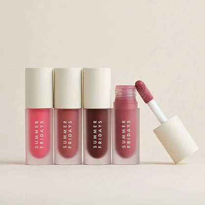 Fashion Summer Fridays Cherry Pink Sugar Vanilla  Lip Balm Moisturizing Lipstick Set Soft Tube Mirror Lip Gloss Lip Makeup Care