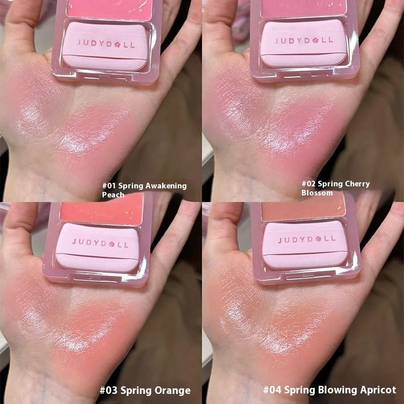 Judydoll Dewy Water Glow Cream Blush & Highlighter Stick Palette - Multi-Use, Buildable Color, Blurring Airy Effect for Face
