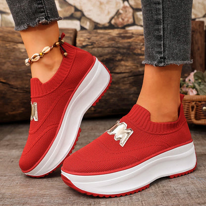 Women Platform Sneakers Casual Slip on Fashion Loafers Shoes Ladies Outdoor Breathable Tennis Sneakers Woman Zapatos De Mujer