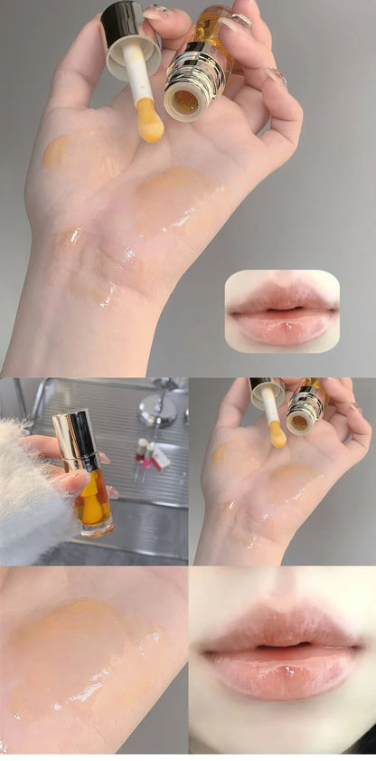 Moisturizing Glass Lip Oil Purple Jelly Violet Transparent Plumper Lip Gloss Makeup Nutritious Liquid Lipstick Brush Lip Care