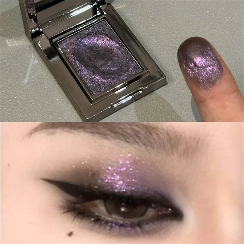 Diamond Monochrome Highlighter Eyeshadow Palette Chameleon Metallic Green Brighten Eye Shadow Fine Flash Eye Makeup Cosmetic