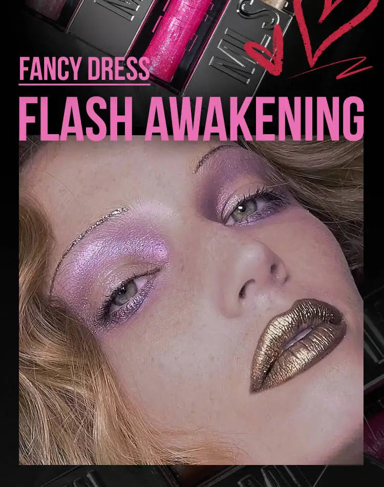 MLSMILE Women's Lipstick 6 Color Flash Lip Glaze Large Brush Head Design Moisten Lip Gloss 2025 New C48C03