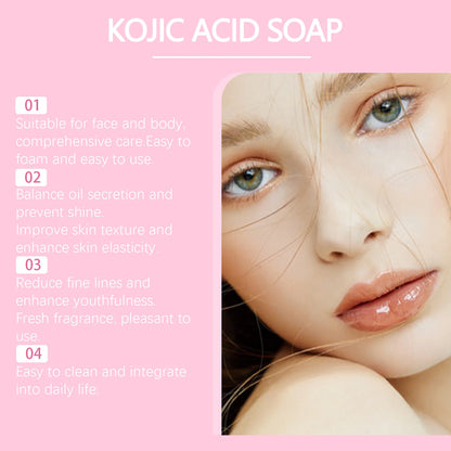 Hanchobit Kojic Acid Dark Spot Remover Soap Remove Acne Refreshing Lighten Skin Brightening Turmeric Facial Cleansing Soap 100g