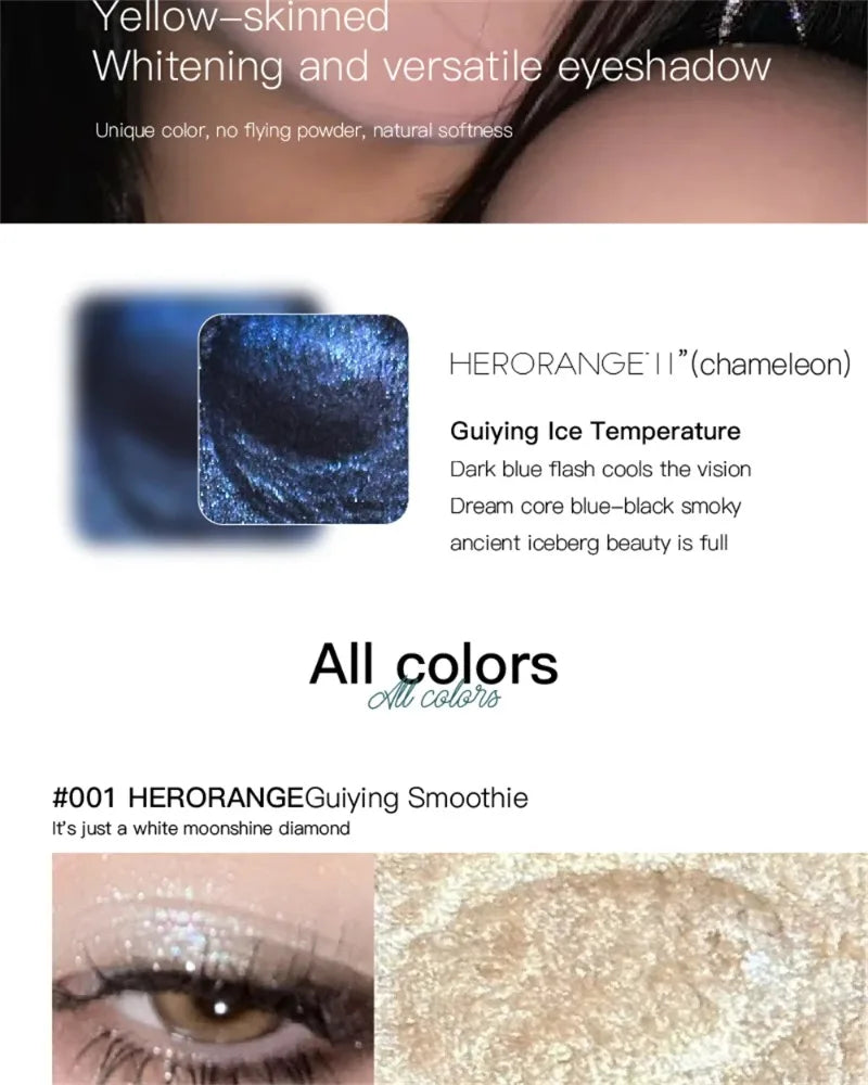 Diamond Monochrome Highlighter Eyeshadow Palette Chameleon Metallic Green Brighten Eye Shadow Fine Flash Eye Makeup Cosmetic