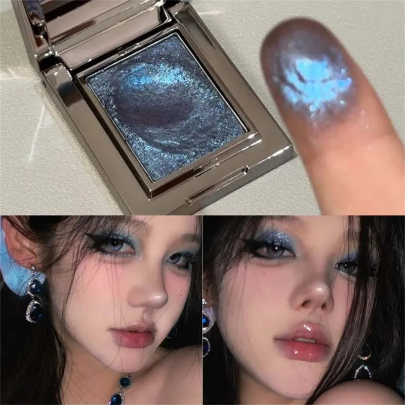 Diamond Monochrome Highlighter Eyeshadow Palette Chameleon Metallic Green Brighten Eye Shadow Fine Flash Eye Makeup Cosmetic