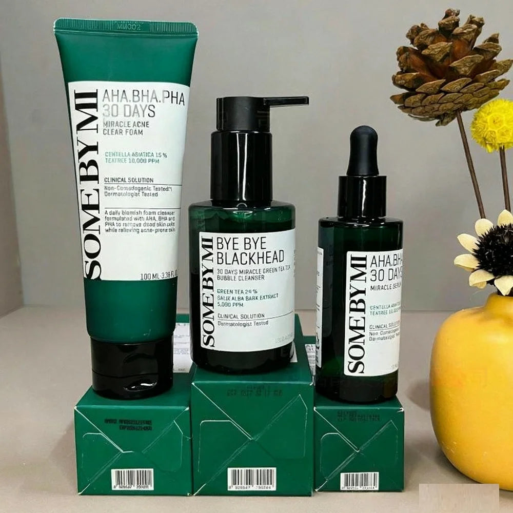 SOMEBYMI Shabomi 4-color Face Cream, Tea Tree Triac Acid Essence, 4-color Face Toner, SPF 50 V10 HYAL Sunscreen, Korea Skin Care