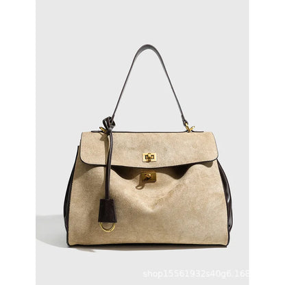 Matte suede tote bag for women large capacity commuting armpit bag, autumn and winter new high-end single shoulder crossbody bag