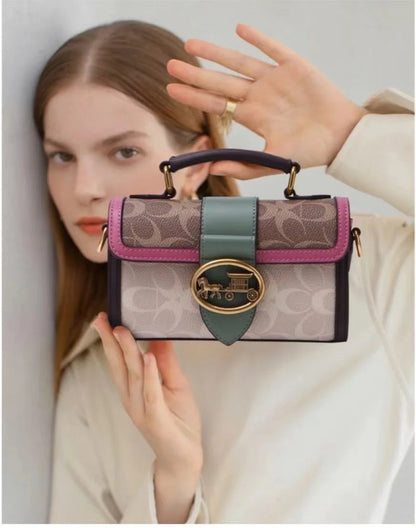 Luxury brand women's bag high-end designer 2024 new autumn and winter plush handbag single shoulder crossbody small square bag