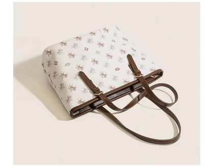 Popular and Versatile Leather Tote Bag with Large Capacity for Women 2024 New Fashion and Classic Computer Shoulder Handbag