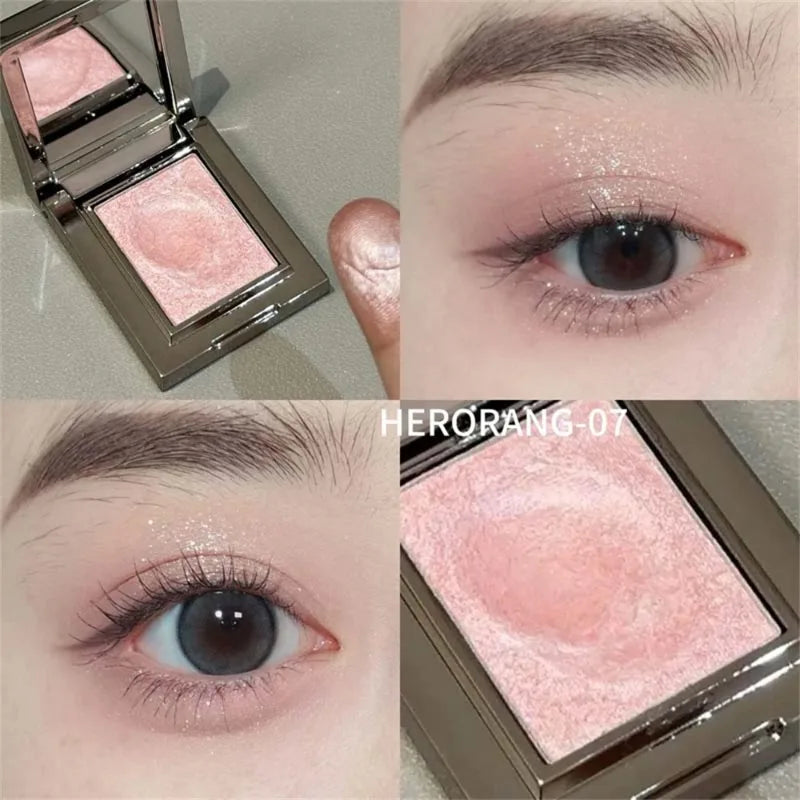 Diamond Monochrome Highlighter Eyeshadow Palette Chameleon Metallic Green Brighten Eye Shadow Fine Flash Eye Makeup Cosmetic