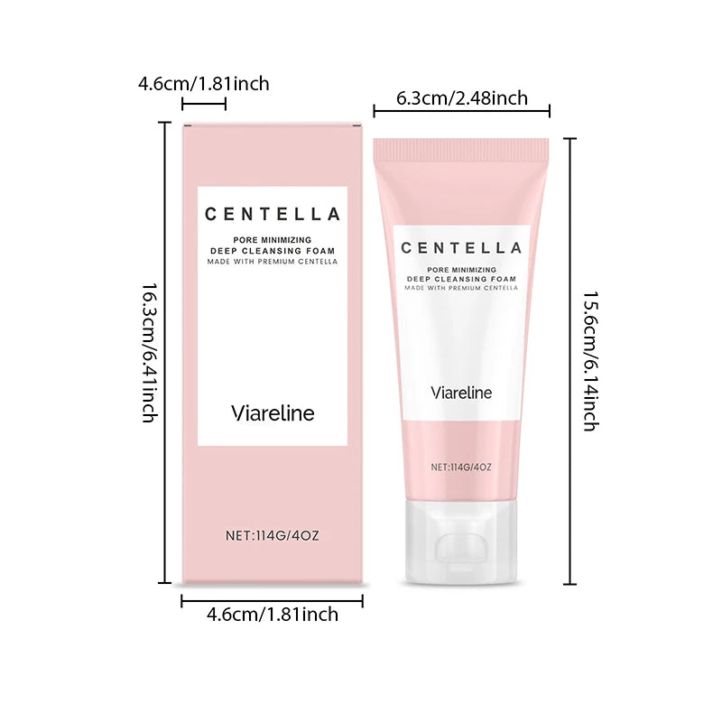 1/2/3/5 Pcs Centella Pore Minimizing Deep Cleansing Foam,Facial Skin Cleanser Moisturizing Soothing,Remove Pore-Clogging Debris