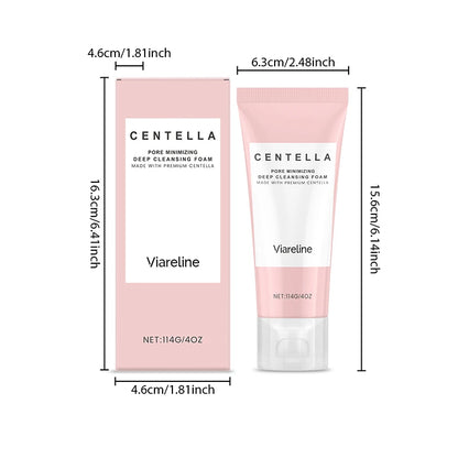 1/2/3/5 Pcs Centella Pore Minimizing Deep Cleansing Foam,Facial Skin Cleanser Moisturizing Soothing,Remove Pore-Clogging Debris