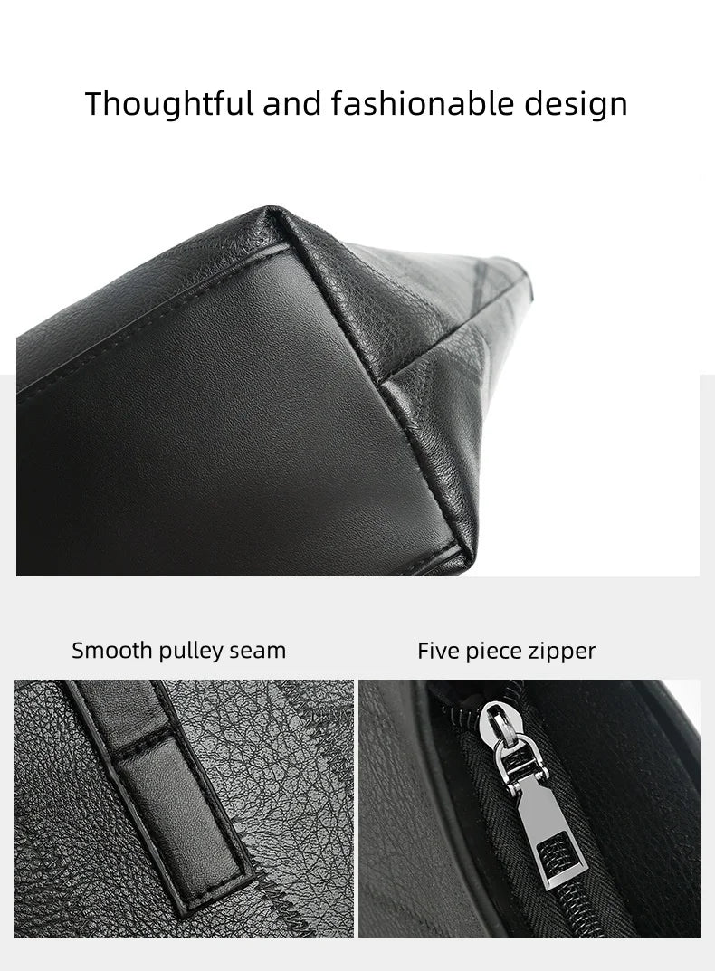 Trendy Women's  New Large Capacity Tote Bag with Horizontal Square Zipper Single Shoulder Handbag