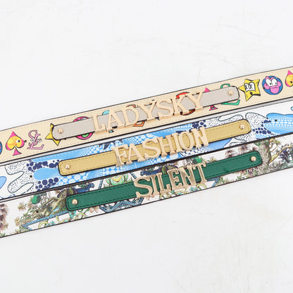 Ladysky Top Product Fashion Women's Tote Bag with Belt Super Personalized Metal Letter Handbag Printed Ladies Shoulder Bag 36 cm