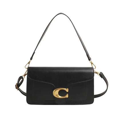 2025 New Women's High-End Pure Color Simple Square Bag Multi-Layer Commuting Single Shoulder Bag Neutral Minimalist Style