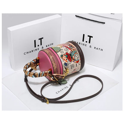 Women's handbag 2023 new fashion designer cylinder bag handbag single shoulder crossbody women's bag small bag