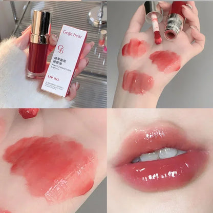 Moisturizing Glass Lip Oil Purple Jelly Violet Transparent Plumper Lip Gloss Makeup Nutritious Liquid Lipstick Brush Lip Care