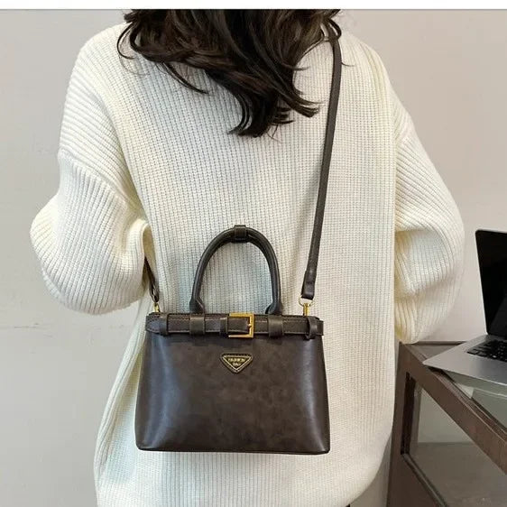 Fashionable Versatile Small Square Bag Women's Retro Crossbody Commuter Bag Ladies Handbag Soft Material Autumn Winter New Model