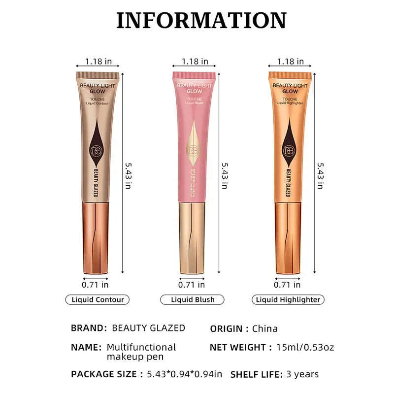 Liquid Blush Highlighter Pen Pearl Fine Shine Matte Naturally Brighten Multi-use Cheek Eye Tint Peach Blush Makeup korean blush