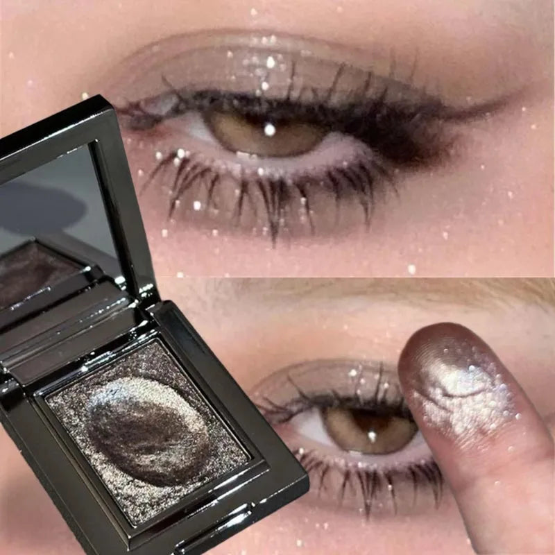 Diamond Monochrome Highlighter Eyeshadow Palette Chameleon Metallic Green Brighten Eye Shadow Fine Flash Eye Makeup Cosmetic