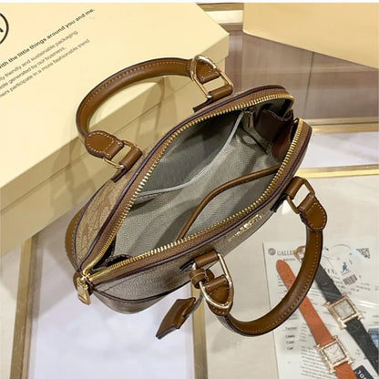 Brand women's handbag shell bag 2025 new high-end retro handbag shoulder bag versatile light luxury crossbody women's bag trend