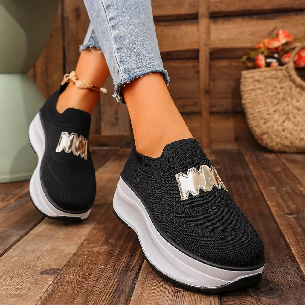 Women Platform Sneakers Casual Slip on Fashion Loafers Shoes Ladies Outdoor Breathable Tennis Sneakers Woman Zapatos De Mujer