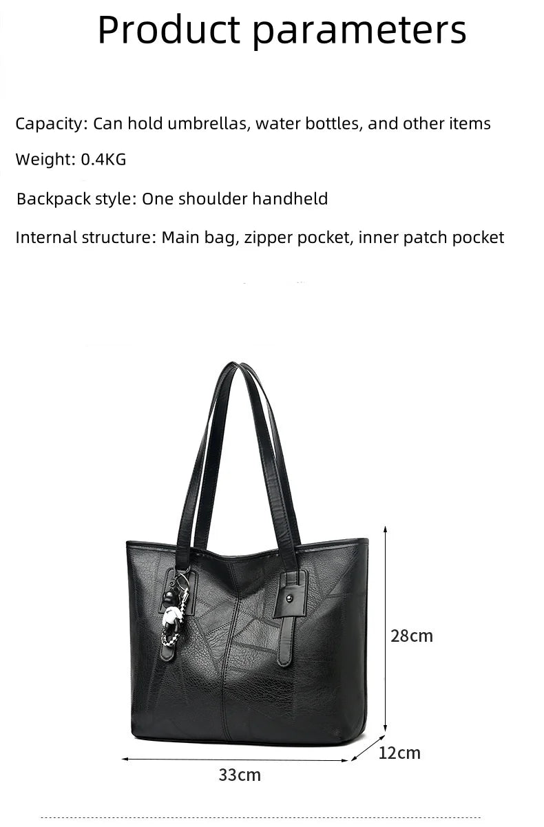 Trendy Women's  New Large Capacity Tote Bag with Horizontal Square Zipper Single Shoulder Handbag