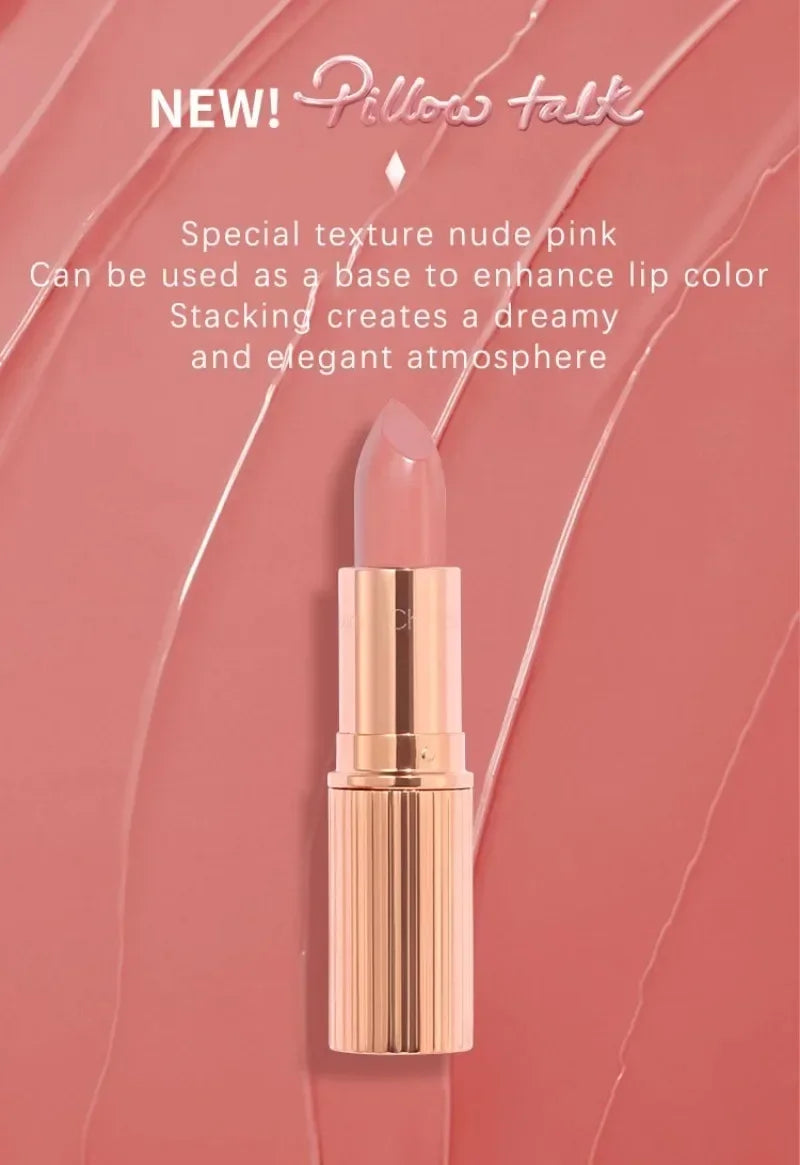 Charlotte Tilbury Shimmer Makeup Air Cushion Lip Gloss Small Gold Tube 7-color Lipstick Show Complexion Celebrity Same Makeup