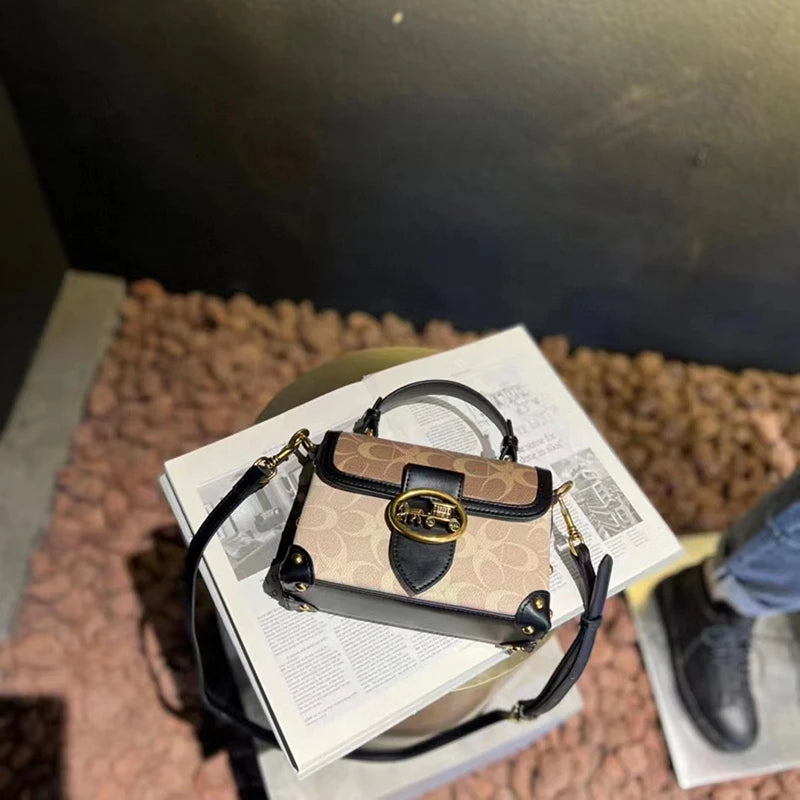 Brand premium women's bag graffiti box small square bag 2024 new autumn and winter designer handbag single shoulder crossbody ba