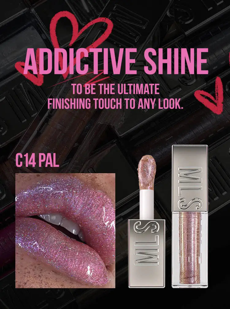 MLSMILE Women's Lipstick 6 Color Flash Lip Glaze Large Brush Head Design Moisten Lip Gloss 2025 New C48C03