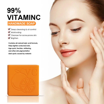 Vitamin C Handmade Soap Body Brightening Oil Control Smooth Soft Skin Moisturizing Exfoliating Anti Mite Facial Cleansing Soap