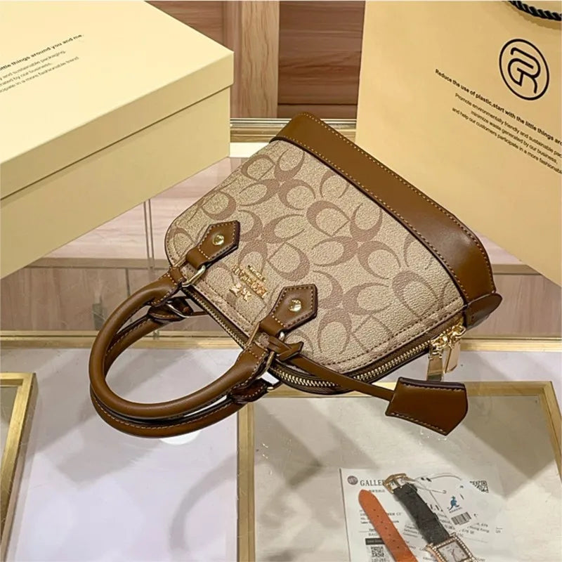 Brand women's handbag shell bag 2025 new high-end retro handbag shoulder bag versatile light luxury crossbody women's bag trend