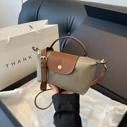 New Hot Sale Of The Season Fashionable Women's Plaid Canvas Dumpling Bag Crossbody Shoulder Bag Lightweight for Autumn Winter Ve