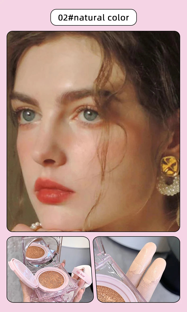 Gege Bear Moisturizing Air Cushion Cream Light Natural Clear Liquid Foundation Brightens Skin Tone Air Cushion BB Cream