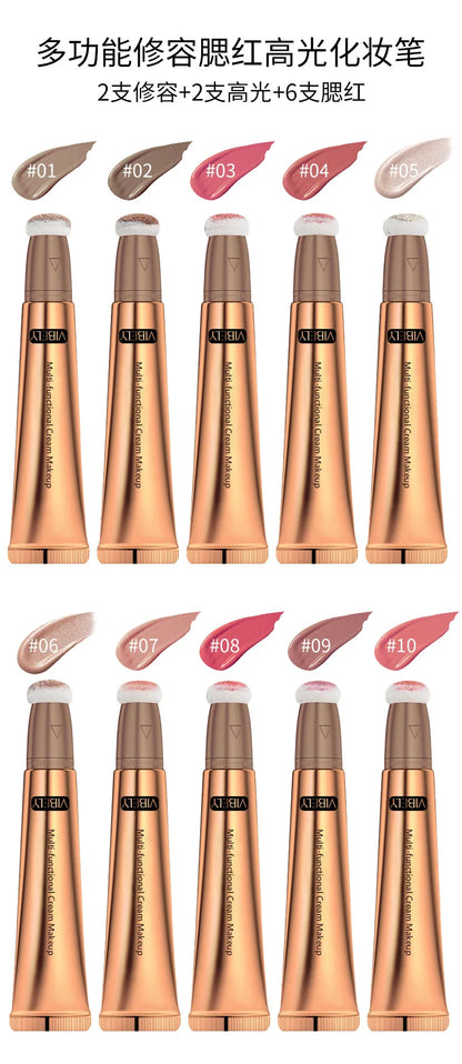 VIBELY High-gloss Concealer and Contouring Stick, brightening, three-dimensional, slimming face, Shadow Blush, multi-functional