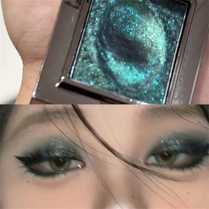 Diamond Monochrome Highlighter Eyeshadow Palette Chameleon Metallic Green Brighten Eye Shadow Fine Flash Eye Makeup Cosmetic