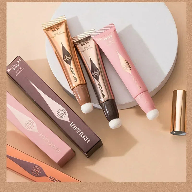 Liquid Blush Highlighter Pen Pearl Fine Shine Matte Naturally Brighten Multi-use Cheek Eye Tint Peach Blush Makeup korean blush