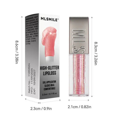 MLSMILE Women's Lipstick 6 Color Flash Lip Glaze Large Brush Head Design Moisten Lip Gloss 2025 New C48C03