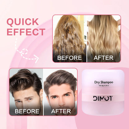 DIMOT 8g Natural Dry Shampoo Powder Instant Oil Absorbing Hair Fluffy Spray Travel Size Suitable for Busy Lifestyle | All Hairs