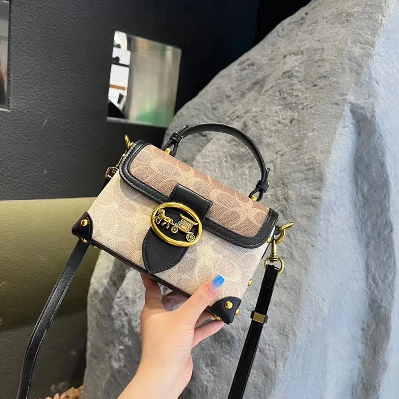 Brand premium women's bag graffiti box small square bag 2024 new autumn and winter designer handbag single shoulder crossbody ba