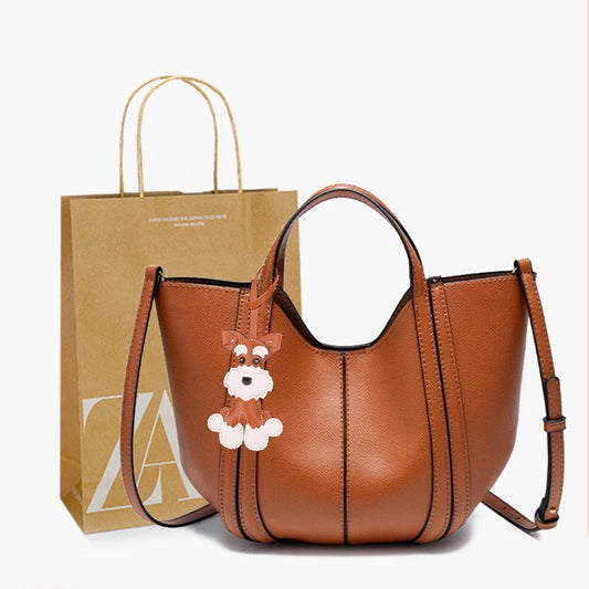 Vintage Simple Handbags for Women Soft PU Leather Luxury Designer Fashion High-Quality Shopping Tote Bag for Daily Use