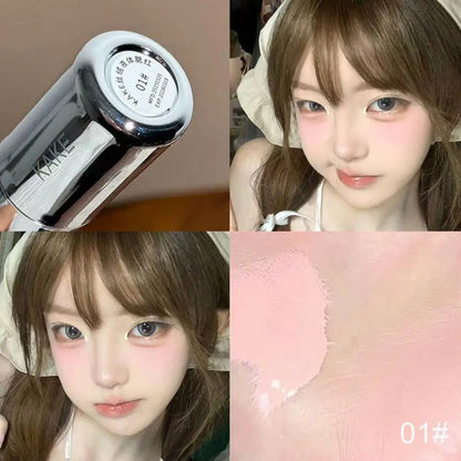 Moisturizing Sponge Head Blusher Liquid Blush Stick Natural Lip Contour Cheek Makeup Matte Milk Pink Brighten Rouge Highlighter