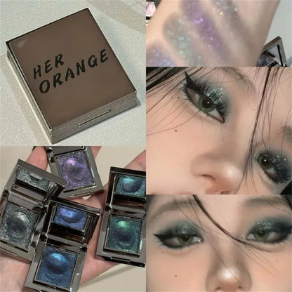 Diamond Monochrome Highlighter Eyeshadow Palette Chameleon Metallic Green Brighten Eye Shadow Fine Flash Eye Makeup Cosmetic