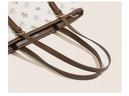 Popular and Versatile Leather Tote Bag with Large Capacity for Women 2024 New Fashion and Classic Computer Shoulder Handbag