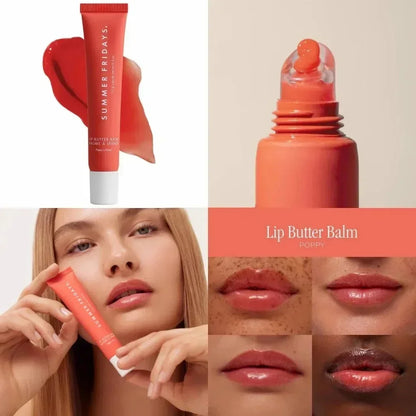 Fashion Summer Fridays Cherry Pink Sugar Vanilla  Lip Balm Moisturizing Lipstick Set Soft Tube Mirror Lip Gloss Lip Makeup Care