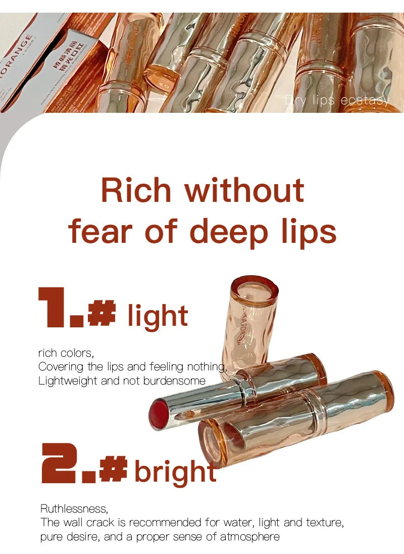 HERORANGE delicate and beautiful, mirror light lipstick, light makeup, lip gloss, long-lasting moisturizing without fading