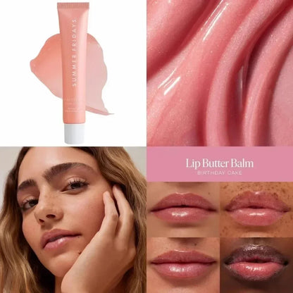 Fashion Summer Fridays Cherry Pink Sugar Vanilla  Lip Balm Moisturizing Lipstick Set Soft Tube Mirror Lip Gloss Lip Makeup Care