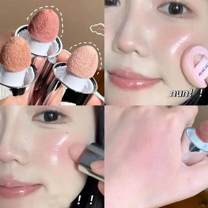 Moisturizing Sponge Head Blusher Liquid Blush Stick Natural Lip Contour Cheek Makeup Matte Milk Pink Brighten Rouge Highlighter