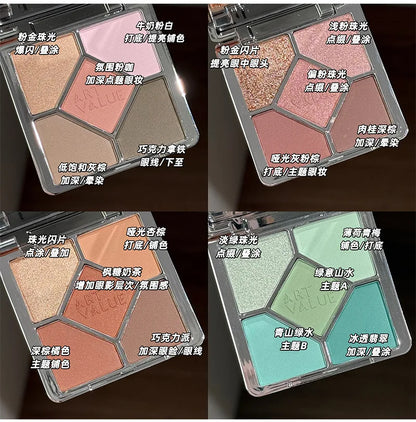 Eyeshadow Palette Blush Highlight Makeup Pearly Highgloss Shimmer Pink Brown Earth Color Fine Sequins Eye Shadow